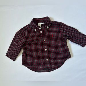 Ralph Lauren - Baby Plaid Cotton Button Up Shirt - Red - 3 Months